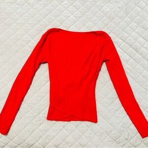Cherry Red Long Sleeve Wrapped Sweater Women’s Large
